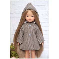 Одежда для кукол 32-35см Paola Reina, Vidal Rojas, Berjuan и др, Пальто для кукол, бежевая клетка Favoridolls