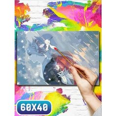 Картина по номерам на холсте аниме очень приятно бог - 12198 60х40