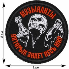 Нашивка, шеврон, патч (patch) на липучке Музыканты, которых знает весь мир, размер 8*8 см Rocknrolla