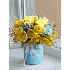 Картина по номерам Букет желтой мимозы 40х50 см Hobby Home