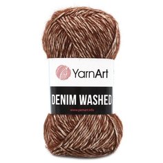 Пряжа YarnArt Denim Washed, 70 % хлопок, 30 % акрил, 50 г, 130 м, 1 шт., 917 коричневый