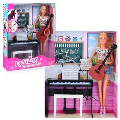 Кукла 8453 с музыкальными инструментами, в коробке Defa
