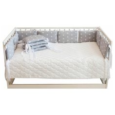 Бортики для детской кровати, цвет серый со звездами Body Pillow