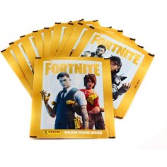 10 пакетиков наклеек Panini "Fortnite 3 Golden Frame Series" (50 наклеек)