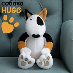 Мягкая игрушка Белайтойс плюшевая собака Hugo породы бультерьер рыжее ухо 25 см нет бренда