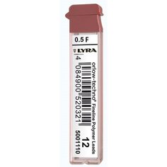Грифели для механических карандашей Orlow-techno Lyra Polymer leads, F, 0.5 мм. 12 шт.