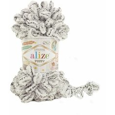 Пряжа Alize Puffy 100 г 9,2 м (100% микрополиэстер) 1 шт, цвет 686 белый леопард