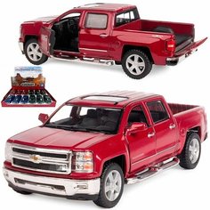 Машинка игрушка детская 1:46 2014 Chevrolet Silverado (Шевроле Сильверадо) инерционная / Красный Kinsmart