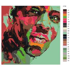 Картина по номерам Z-744 "Арт лицо парня" 40x40 Brushes Paints