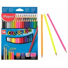 Maped Карандаши трёхгранные, 36 цветов, Maped Color Peps