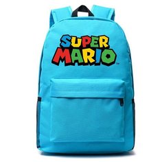 Рюкзак с логотипом Марио (Mario) голубой №2 Noname