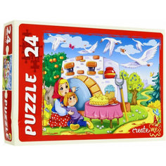 Красочный макси-пазл "Гуси-Лебеди", игра-головоломка для детей, развитие мелкой моторики, 24 элемента, 30 х 21,5 см Рыжий кот