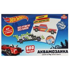 Набор для творчества аквамозаика ХОТ вилс 600 бусин по 5 мм 12 цветов размер поля 11 см х 11 см MULTI ART AB600-HW1