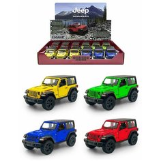 Машинка 2018 Jeep Wrangler Hard Top инерционная металлическая KT5412DB коллекционная модель 1:34 подарок мальчику Kinsmart