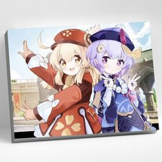 Картина по номерам 30х40 см Аниме Геншин Импакт Genshin Impact Ци Ци и Кли (26 цветов) Molly