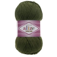 Пряжа Alize Cotton Gold хаки (29), 55%хлопок/45%акрил, 330м, 100г, 5шт