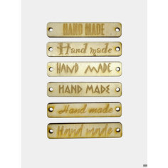 Набор деревянных бирок для рукоделия "Hand Made" 80*16мм, 6шт Нет бренда