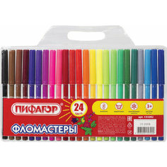 Набор фломастеров Фломастеры пифагор, 24 цвета, вентилируемый колпачок, 151092, 6 наборов