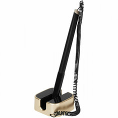 Ручка шариковая настольная OfficeSpace синяя 0,7мм черный корпус золотистая подставка европодвес 1 шт нет бренда