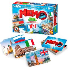 Настольная игра Фото-мемо Флаги и страны 34 карточки 04611 Русский стиль