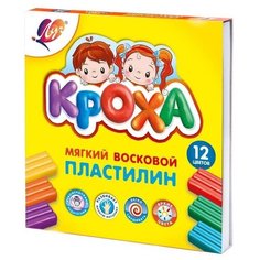 Пластилин восковой 12 цветов Луч "Кроха", 198г, со стеком (23С 1484-08), 20 уп.