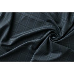 Ткань темно-синяя шерсть в клетку со светлой полосой Corneliani