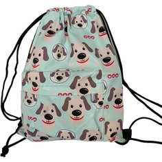 Сумка-мешок спортивная, Светло-зеленая с собачками/с внешним карманом на замке/для вещей/для обуви/для сменки/с водоотталкивающей пропиткой Нет бренда