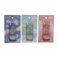 Корректор-лента 8м*5мм на блистере микс с ластиком Noname