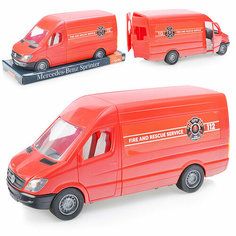 Автомобиль "Mercedes Sprinter" грузовой (красный) на планшетке ТИГРЕС