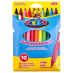 Набор фломастеров 10 цветов Carioca Joy (линия 1-2.6мм, смываемые) картонный футляр (40528), 24 уп.