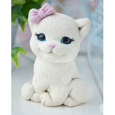Силиконовая форма для мыла Кошечка с бантиком Китай