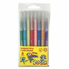 Фломастеры Каляка-Маляка с блестками, 8 цветов Нет бренда