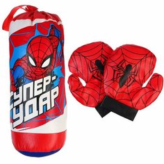 Игровой набор для бокса «Супер-удар», груша 13х13х35 см, Человек-паук Marvel