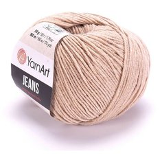 Пряжа YarnArt Jeans Ярнарт Джинс, 87 светлый беж, 55 % хлопок, 45 % акрил, 50 г, 160 м, 1 моток.