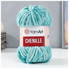 Пряжа "Chenille" 100% микрополиэстер 90м/100гр (570 св. бирюзовый)./В упаковке шт: 1 Yarn Art