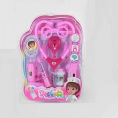 Игровой набор - Доктор с инструментами в розовом цвете. Нет бренда