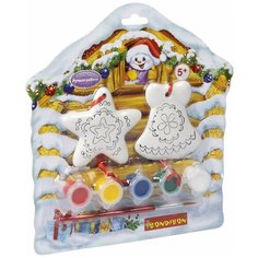 Bondibon Набор для творчества Bondibon"Ёлочные украшения" (звездочка, колокольчик) на карте Избушка ВВ1688