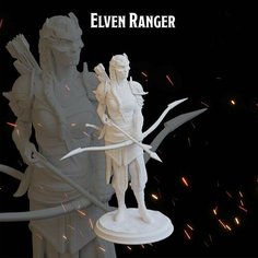 Лучник/рейнджер эльф 52,6мм фигурки/миниатюры (ДнД, DnD, D&D, Dungeons & Dragons, Pathfinder, Подземелья и Драконы, Wargames) Лавка Приключенца