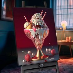 Картина по номерам с кристаллами из хрусталя (40х50) Мороженое фэнтези (27 цветов) SHR0541 Флюид Free Fly
