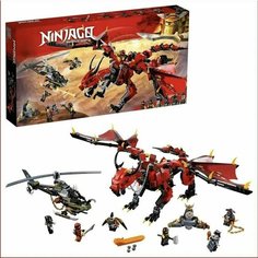 Конструктор Ninja Ninjago Ниндзя Могучий Красный дракон набор 940 деталей Lion King