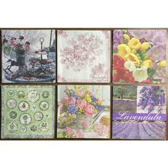 Салфетки для декупажа бумажные трехслойные (декупажная карта) 33х33 см Набор №46 Нет бренда