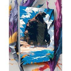 Картина по номерам Годзилла Динозавр Чудовище Godzilla Круто красим