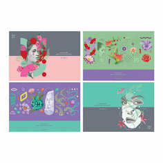 Альбом для рисования 32л, А4, на скрепке BG "Abstraction", 8 штук, 344735 BG®