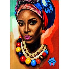 Картина по номерам 40х50 Сафари, Африка Paintboy Африканка, Египет, девушка попарт, абстракция