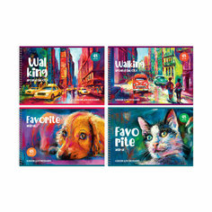 Альбом для рисования 48л, А4, на гребне BG "Акварельный мир", 4 штук, 339481 БиДжи