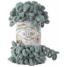 Пряжа Alize Puffy серый (780), 100%микрополиэстер, 9м, 100г, 2шт