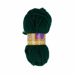 Пряжа Семеновская Roving felt (Валя) темно-зеленый (62), 100%шерсть, 50м, 50г, 3шт