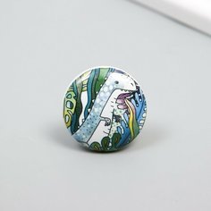 Ручка для шкатулки керамика, металл "Динозаврик" 3,8х3,8х2,8 см Россия