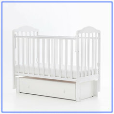 Кроватка для новорожденных с маятником, цвет Белый Антел