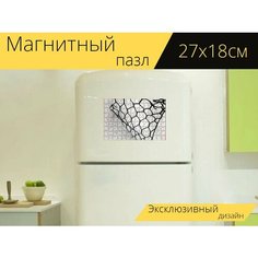 Магнитный пазл "Провод, белый, чернить" на холодильник 27 x 18 см. Lots Prints